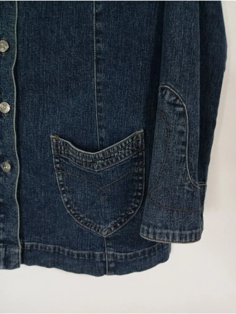 Ulla Popken Womens Denim Jacket Stand Collar Relaxed Fit Siz 12/14 Casual Style